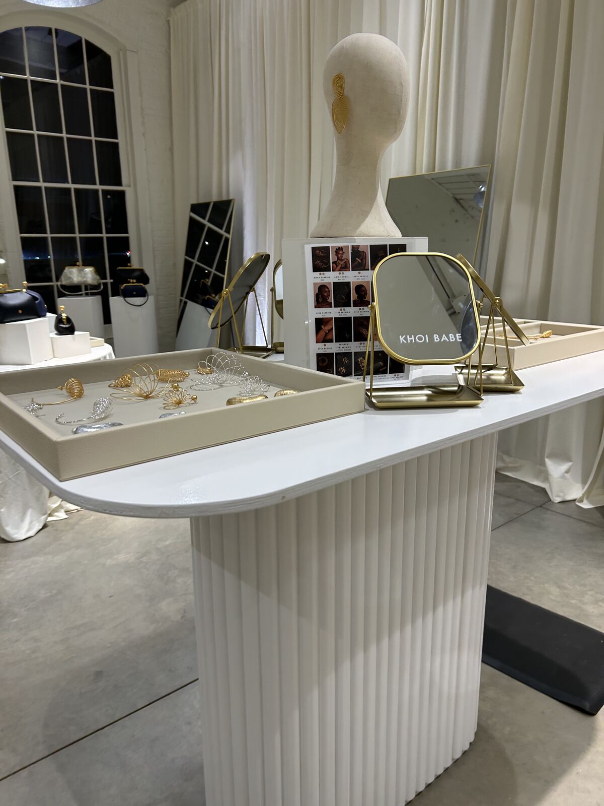 Custom favor and details station with a mirror and curated keepsakes